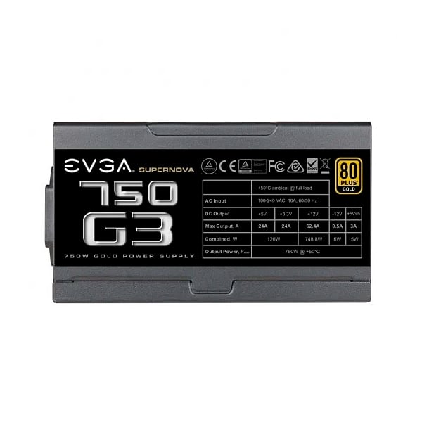 FUENTE ALIMENTACION EVGA SUPERNOVA 750 G3 80 PLUS GOLD 750W
