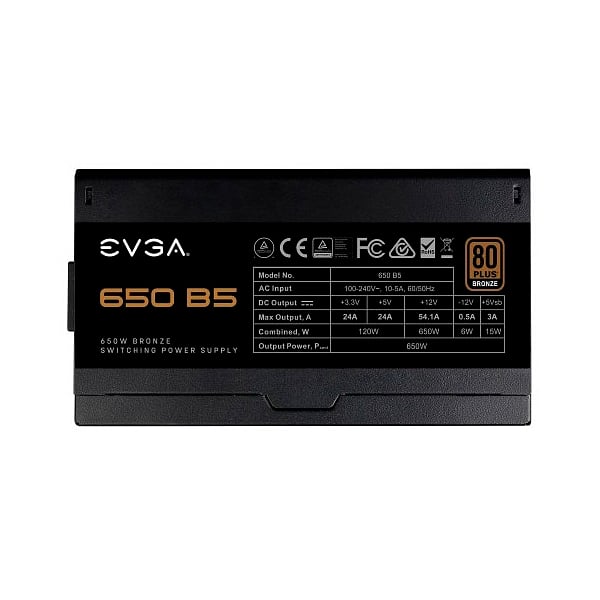 EVGA 650 B5 650W 80  Bronze Full Modular  FA