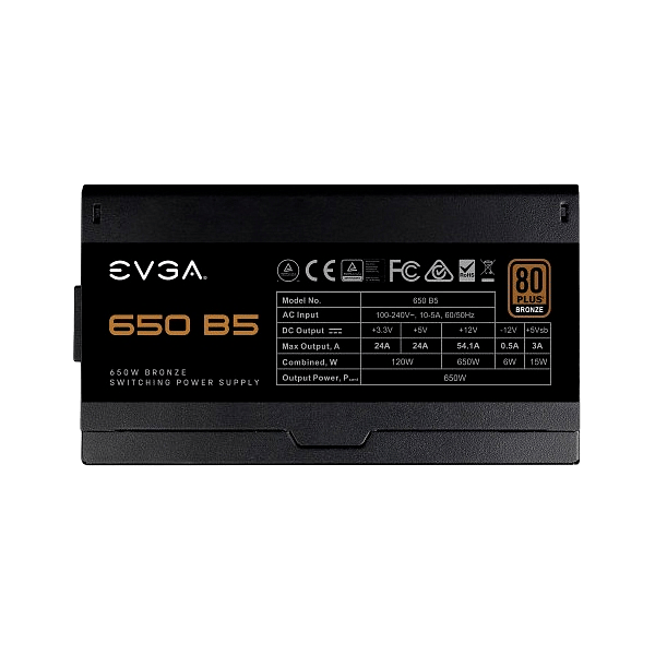 EVGA 650 B5 650W 80  Bronze Full Modular  FA