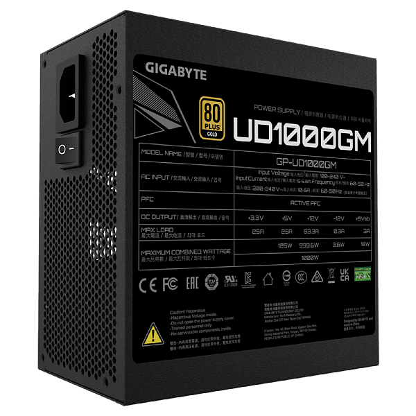 Gigabyte GPUD1000GM 1000W 80 Plus Gold ATX 30  Fuente de Alimentación Full Modular