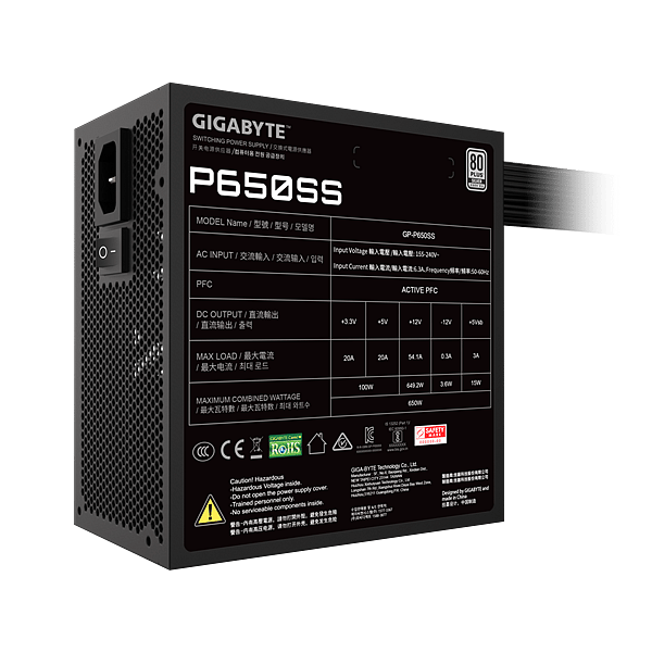 Gigabyte GPP650SS 650W 80 Plus Silver  Fuente de Alimentación
