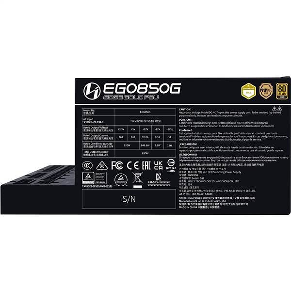Lian Li Edge 850W 80 Plus Gold   Fuente de alimentación Full Modular ATX 31 PCIe 51 Cybenetics Gold