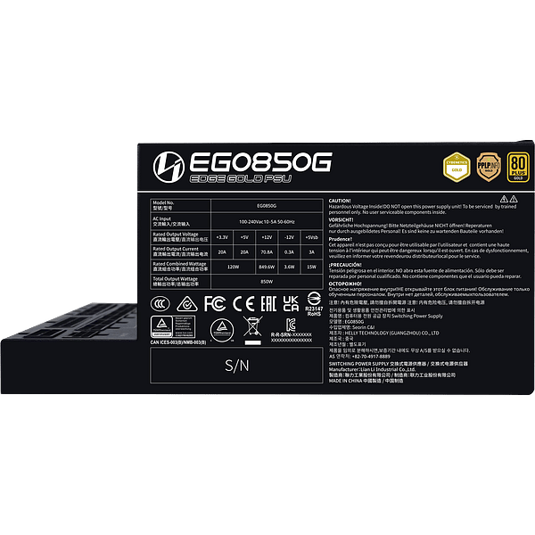 Lian Li Edge 850W 80 Plus Gold   Fuente de alimentación Full Modular ATX 31 PCIe 51 Cybenetics Gold