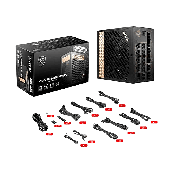 MSI MEG AI1300P 1300W 80 Platinum Full Modular PCIe 50  Fuente de Alimentación
