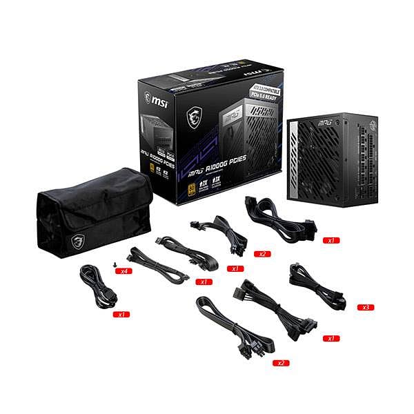 MSI MEG A1000G 1000W 80 Gold Full Modular PCIe 50  Fuente de Alimentación