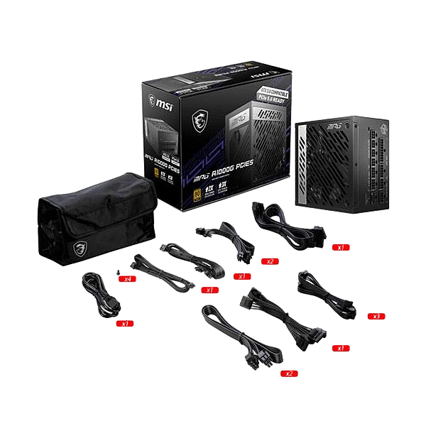 MSI MEG A1000G 1000W 80 Gold Full Modular PCIe 50  Fuente de Alimentación