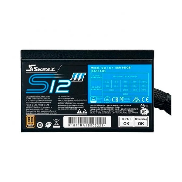 Seasonic S12III 650W 80 Bronze  FA