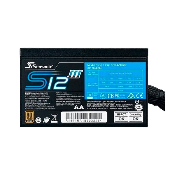 Seasonic S12III 650W 80 Bronze  FA