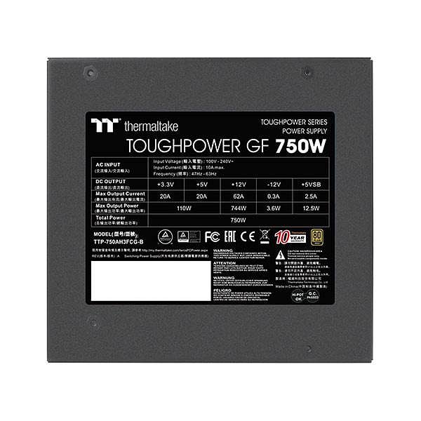 Thermaltake Toughpower  GF 750W Full Modular 80 Gold  FA