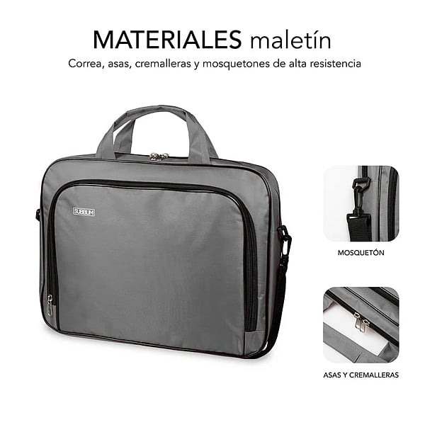 Subblim Oxford para Portátiles hasta 16 Grey Maletín