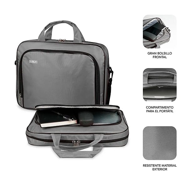 Subblim Oxford para portátiles hasta 14 Grey  Maletín