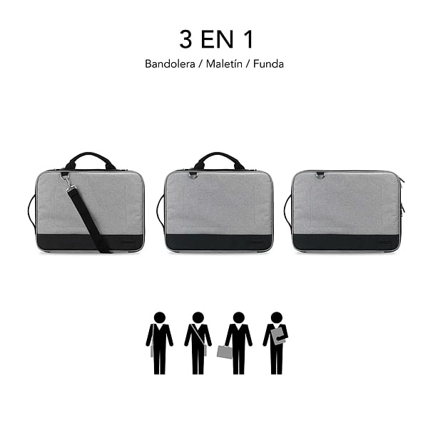 Subblim Advance Laptop Sleeve para Portátiles hasta 14 Gris Maletín