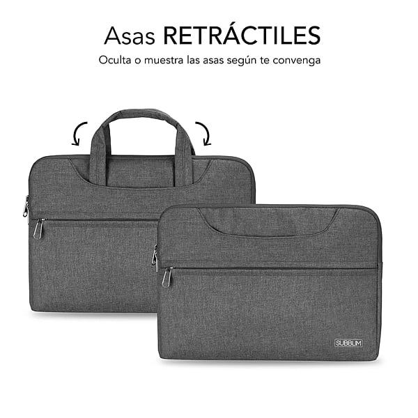 Subblim Business Laptop Sleeve para Portátiles hasta 156 Cinta para Trolley Gris  Maletín