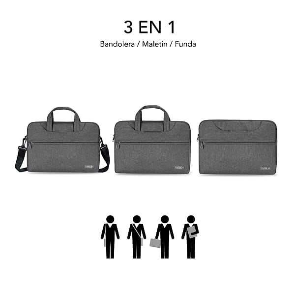 Subblim Business Laptop Sleeve para Portátiles hasta 156 Cinta para Trolley Gris  Maletín