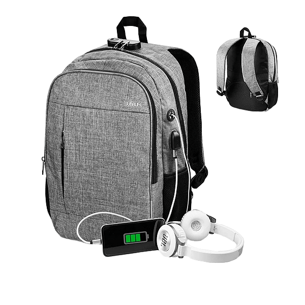 Subblim Urban Lock para Portátiles hasta 16 Puerto USB Antirrobo  Mochila