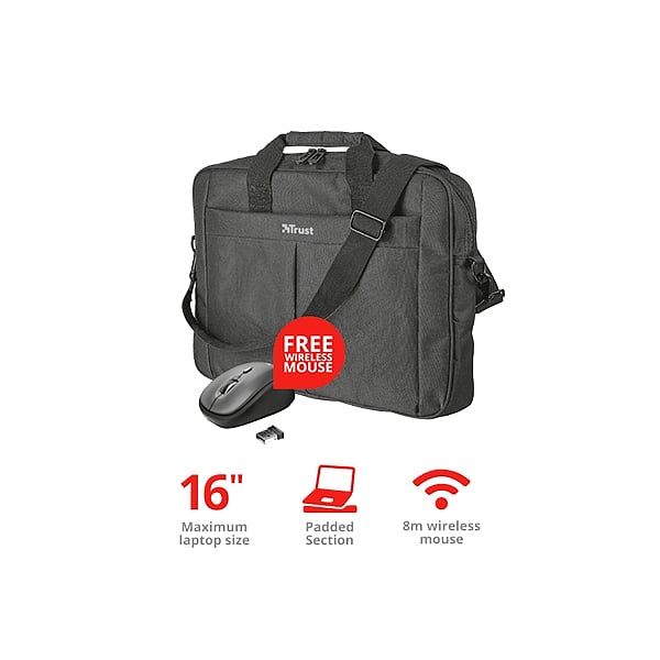Trust Primo Primo Bag 406 cm 16 Negro  Maletín  Ratón
