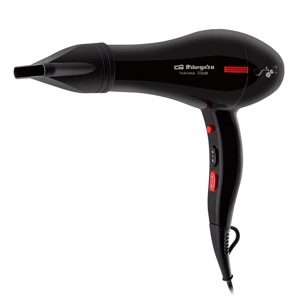 Secador de pelo Orbegozo 15489  Motor AC 2 niveles temperatura  2200w