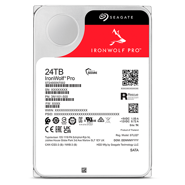Seagate IronWolf Pro 24TB  Disco Duro 35 7200 RPM 512MB SATA