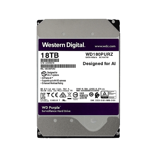 WD Purple 18TB 512MB 35 SATA  Disco Duro