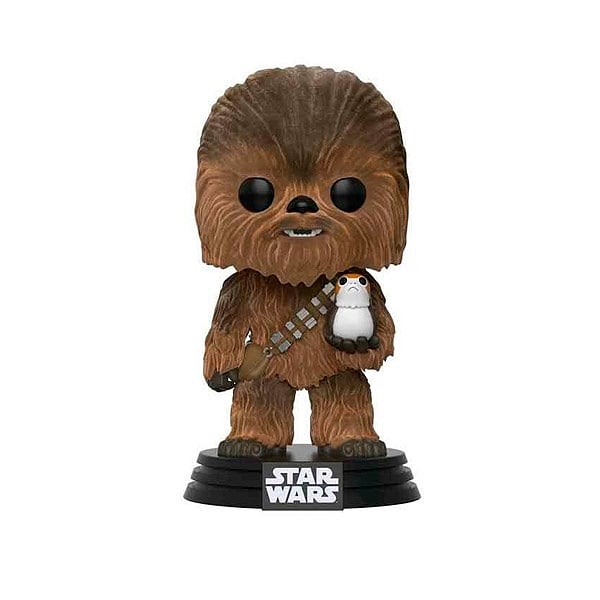 Figura POP Star Wars TLJ Chewbacca with Porg Flocked Exclus