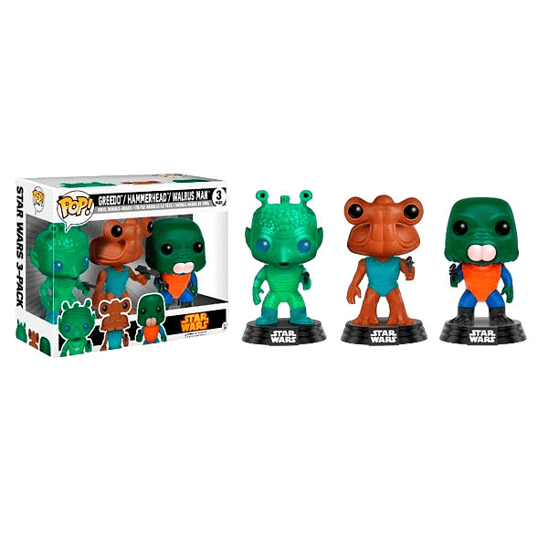 Pack 3 figuras POP Star Wars Greedo Hammerhead Walrus