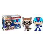 Set figuras POP Marvel Rocket vs MegaMan X