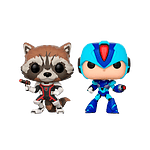 Set figuras POP Marvel Rocket vs MegaMan X