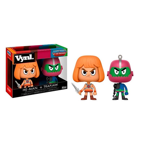 Set figuras Vynl Masters Of The Universe HeMan y Trapjaw