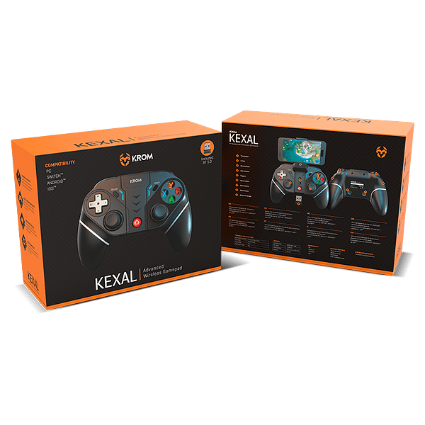 Krom Kexal  Gamepad Bluetooth y USB Compatible Multiplataforma PC Nintendo Switch iOS Android