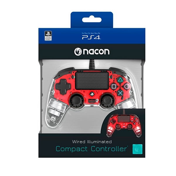 Nacon PS4 oficial transparente LED rojo  wired  Gamepad