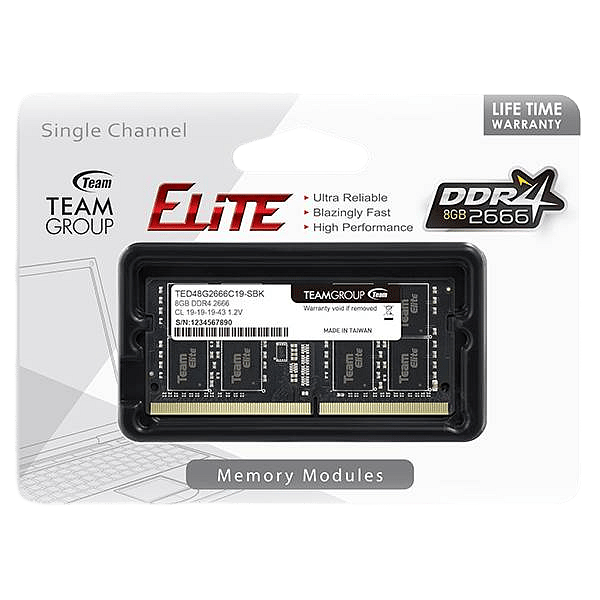Team group Elite 8GB  Memoria RAM DDR4 SODIMM 2666MHZ CL19