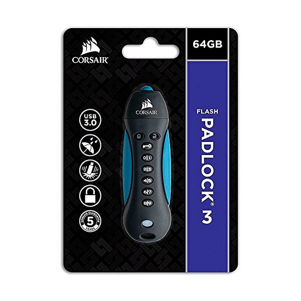 USB Corsair Flash Padlock 3 64GB Secure USB 30 Flash Drive