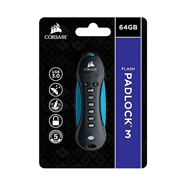 USB Corsair Flash Padlock 3 64GB Secure USB 30 Flash Drive