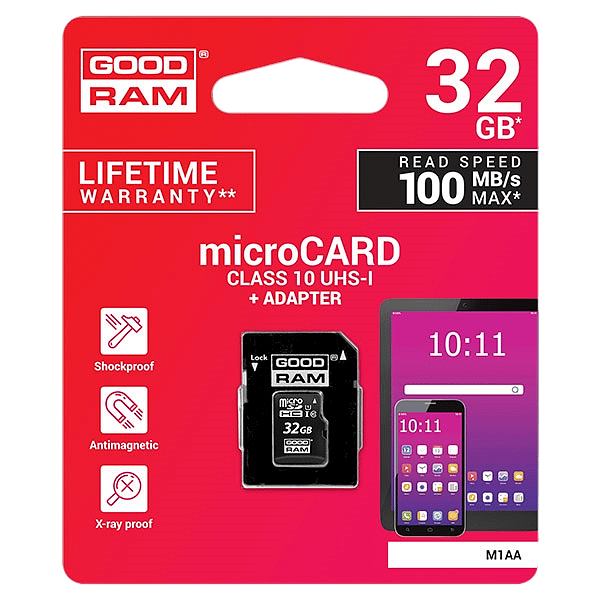 GOODRAM Micro SD 32GB M1AA CL10 UHSI  adaptador  Memoria