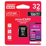 GOODRAM Micro SD 32GB M1AA CL10 UHSI  adaptador  Memoria GOODRAM Micro SD 32GB M1AA CL10 UHSI  adaptador  Memoria