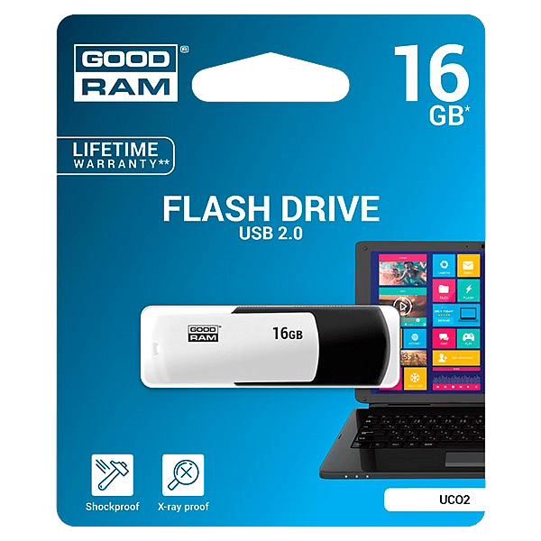 GOODRAM Pendrive 16GB UCO2 USB 20 BlancoNegro  Memoria