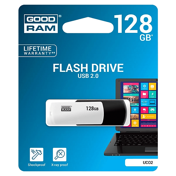 GOODRAM Pendrive 128GB UCO2 USB 20 BlancoNegro  Memoria