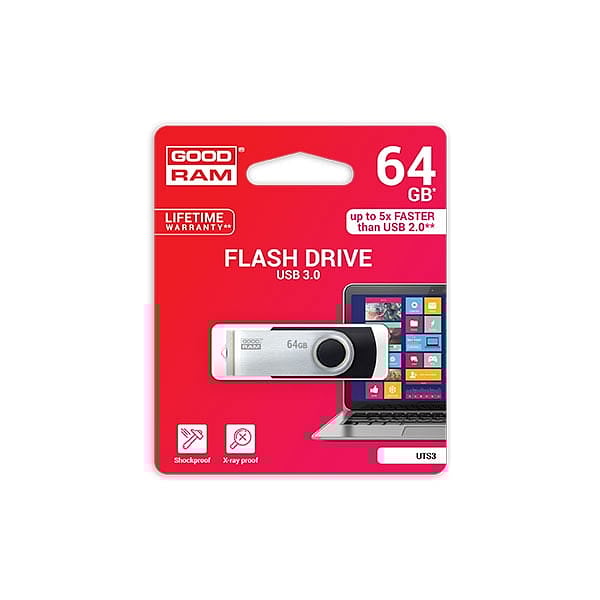GOODRAM Pendrive 64GB UTS3 USB 30 Negro  Memoria