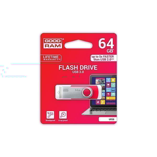 GOODRAM Pendrive 64GB UTS3 USB 30 Rojo  Memoria