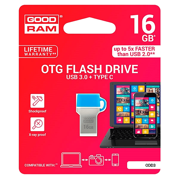 GOODRAM Pendrive 16GB ODD3 USB 30 Azul  Memoria