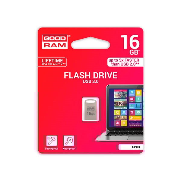 GOODRAM Pendrive 16GB UPO3 USB 30 Plateado  Memoria