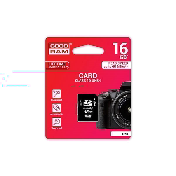 GOODRAM tarjeta SD HC 16GB S1A0 CL10 UHSI  Memoria