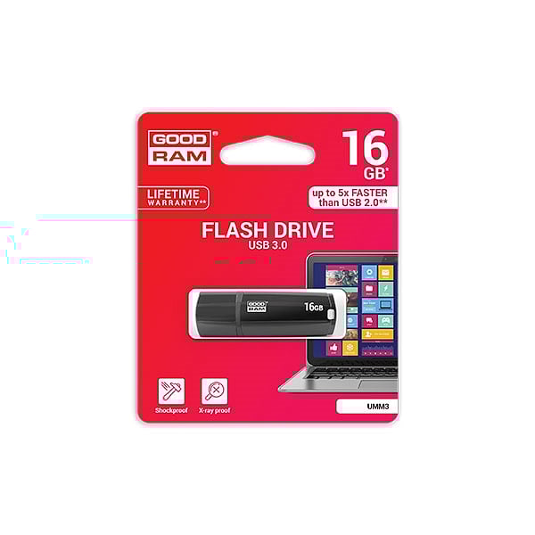 GOODRAM Pendrive 16GB UMM3 USB 30 Negra  Memoria