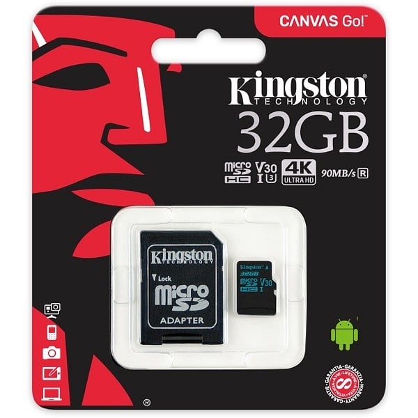 Kingston MicroSD Canvas Go 32GB cad  Memoria Flash