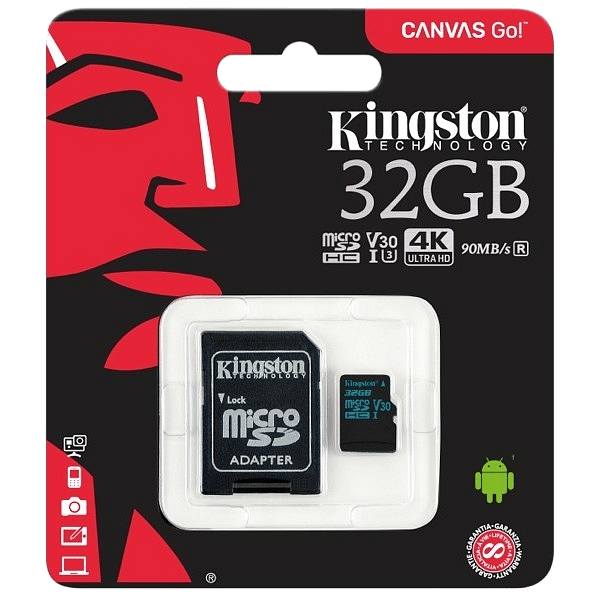 Kingston MicroSD Canvas Go 32GB cad  Memoria Flash