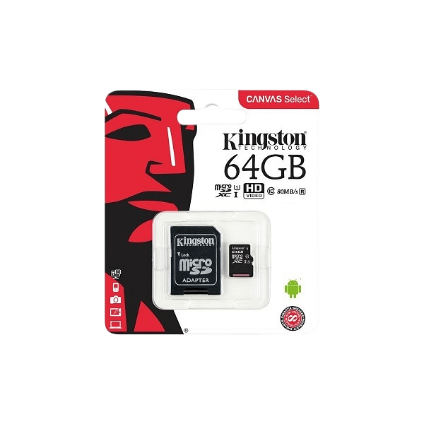 Kingston Canvas Select MicroSD 64GB cad  Memoria Flash