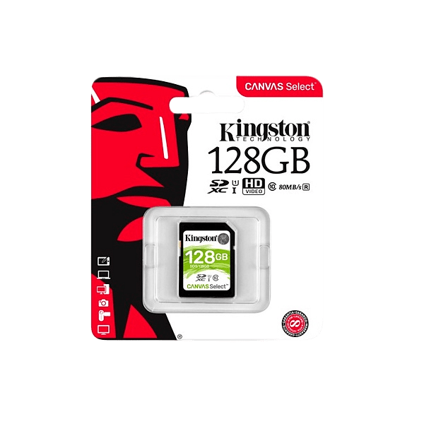 Kingston Canvas Select SDHC 128GB  Memoria Flash