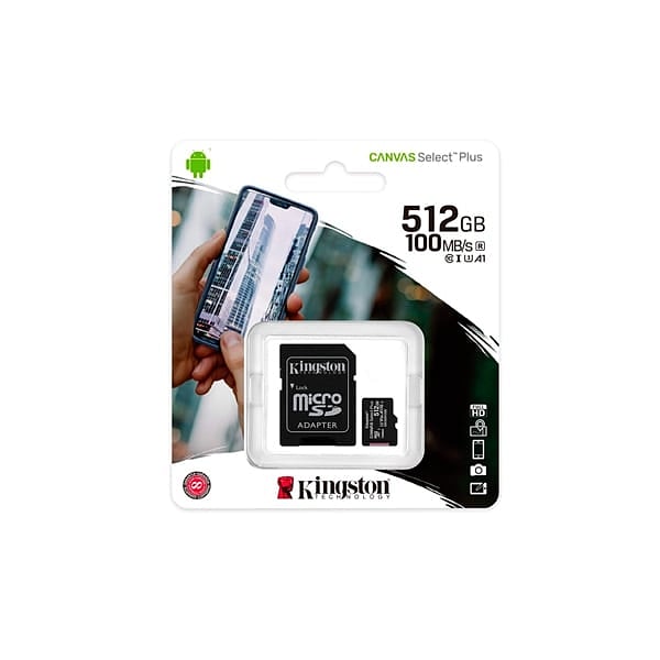 Kingston Canvas Select Plus 512GB Micro SD  Adapt  Tarjeta