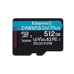 Kingston Canvas Go Plus 512GB  Tarjeta microSD UHSI U3 V30 A2 Memoria Clase 10 170MBs con Adaptador