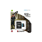 Kingston Canvas Go Plus 512GB  Tarjeta microSD UHSI U3 V30 A2 Memoria Clase 10 170MBs con Adaptador
